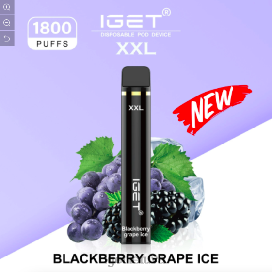 IGET Vape Flavours xxl - 1800 išpūtimų 2XH86597 gervuogių vynuogių ledas