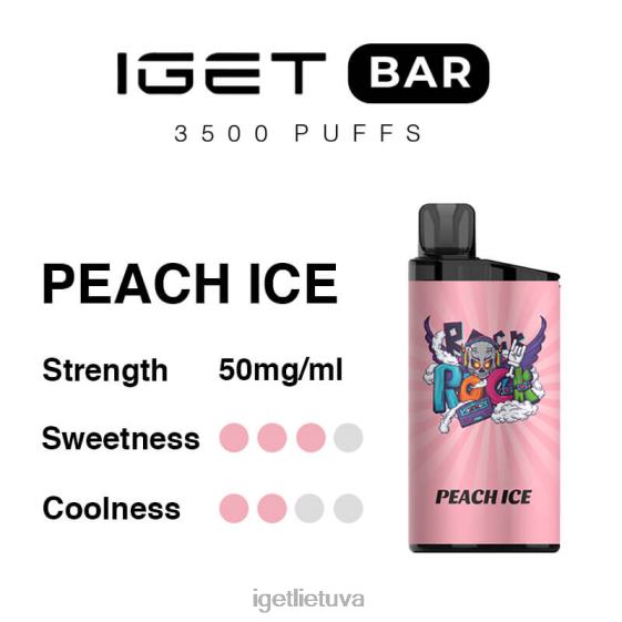 IGET Vape juosta 3500 įkvėpimų 2XH86279 persikų ledas