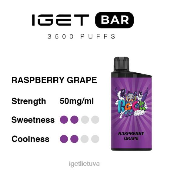 IGET Vape Price juosta 3500 įkvėpimų 2XH86280 aviečių vynuogių