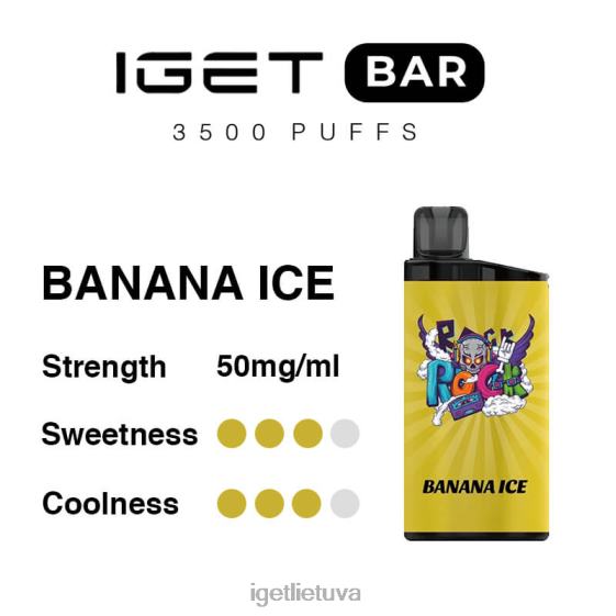 IGET Vapes Online juosta 3500 įkvėpimų 2XH86282 bananų ledas
