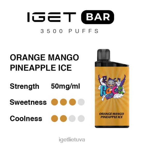 IGET Vape Price juosta 3500 įkvėpimų 2XH86290 apelsinų mangų ananasų ledukai
