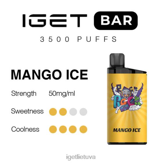 IGET Vape juosta 3500 įkvėpimų 2XH86299 mangų ledas