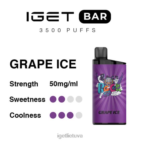 IGET Vape Price juosta 3500 įkvėpimų 2XH86300 vynuogių ledas