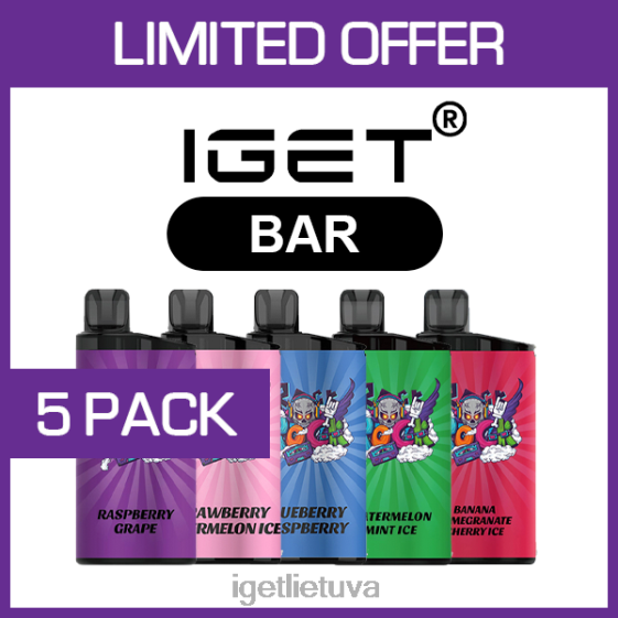 IGET Cheapest Vape baras - 3500 išpūtimų - 5 pak 2XH86468