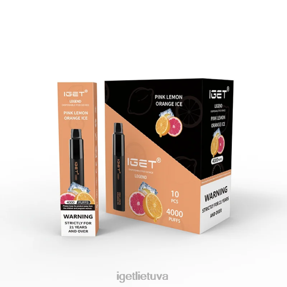 IGET Buy Online legend 4000 puffs 2XH86321 rožinis citrininis apelsinas ledas