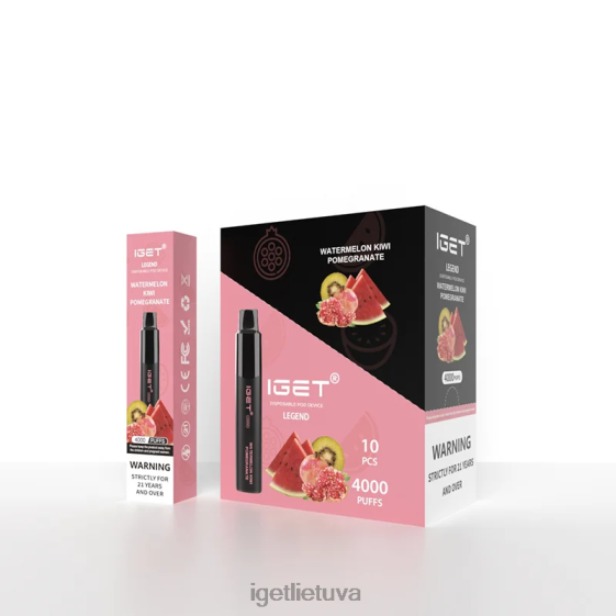 IGET Vape Flavours legend 4000 puffs 2XH86336 arbūzas kivi granatas