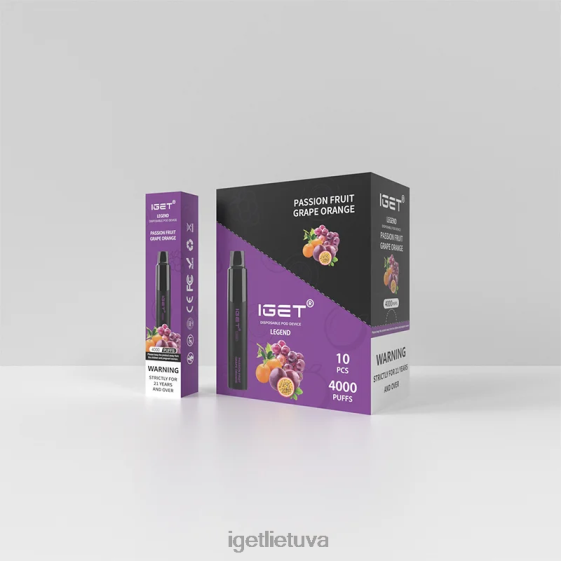 IGET Bar Online legend 4000 puffs 2XH86339 pasifloros vynuogių apelsinas