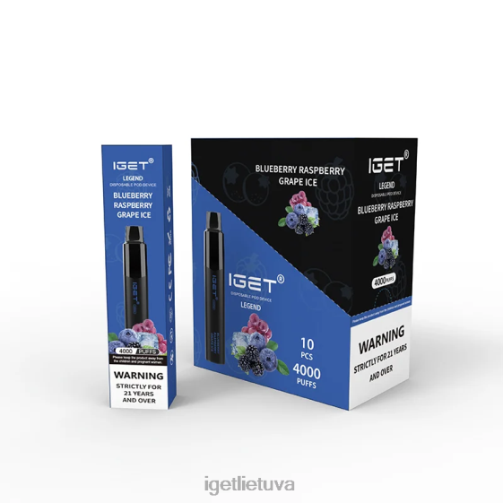 IGET Online legend 4000 puffs 2XH86348 mėlynių aviečių vynuogių ledas