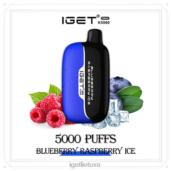 IGET Online moon 5000 puffs 2XH86213 mėlynių aviečių ledukai