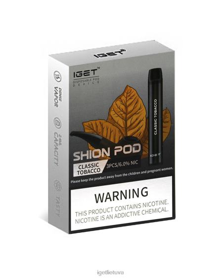 IGET Cheapest Vape 3 x shion 2XH869 klasikinis tabakas